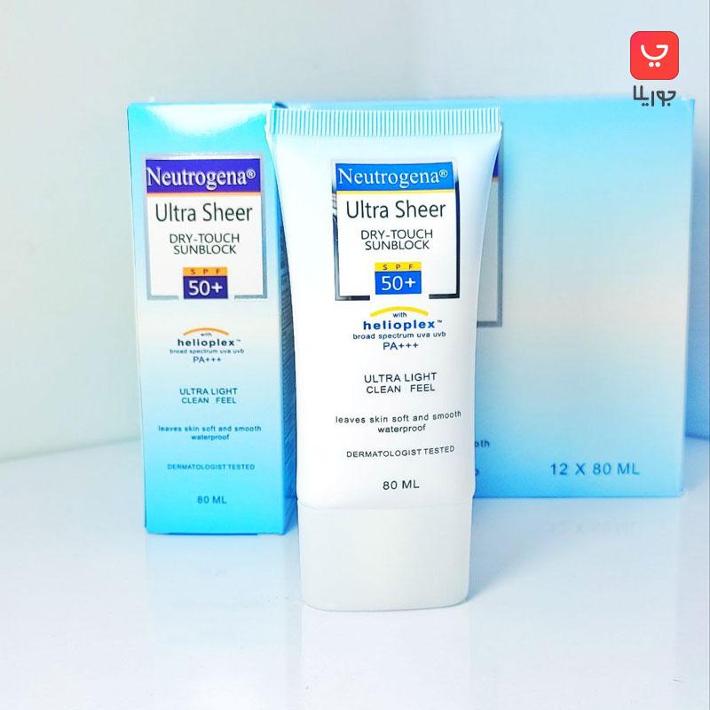 کرم ضدآفتاب بدون رنگ نوتروژینا Neutrogena مناسب پوست خشک